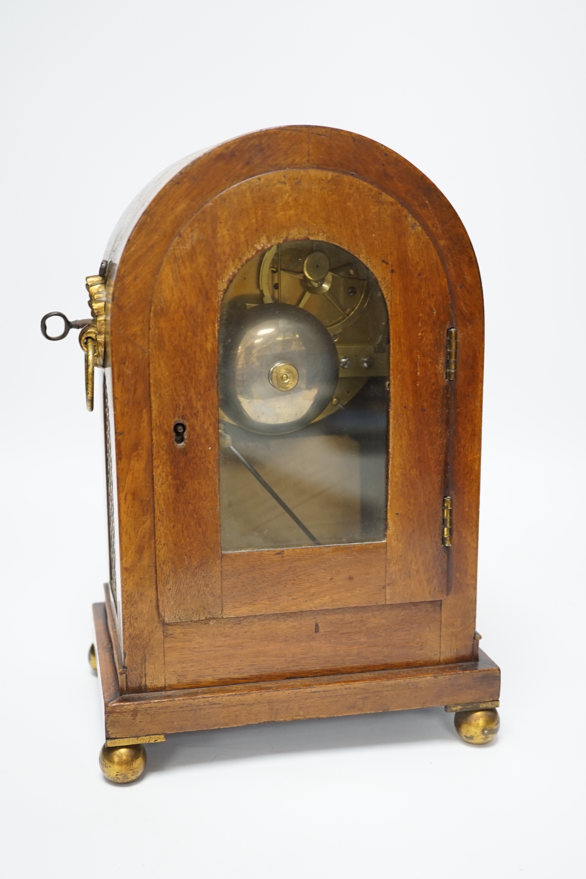 A 19th century French mahogany mantel clock, 28.5cm